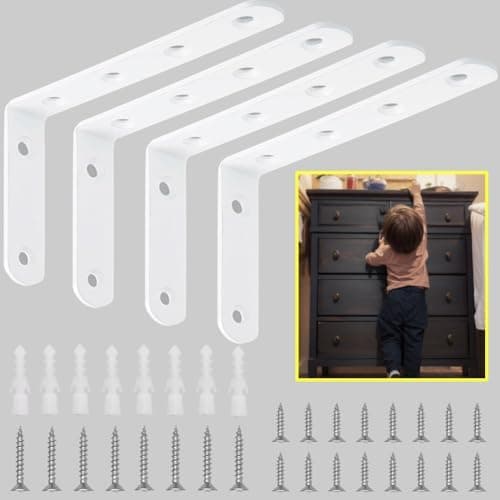 Anchor heavy furniture and monitors to prevent tip-overs