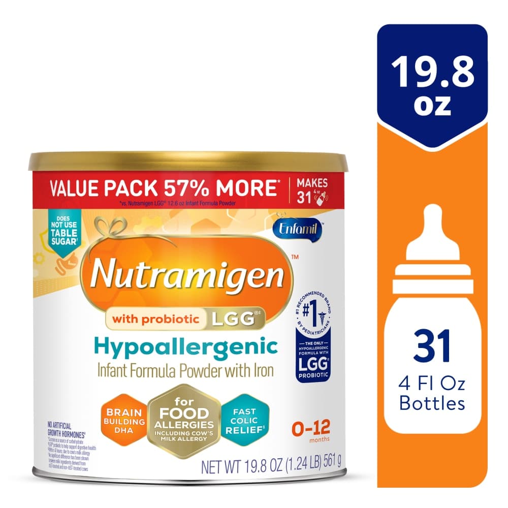 Nutramigen (Enfamil) — Hypoallergenic (extensively hydrolyzed)