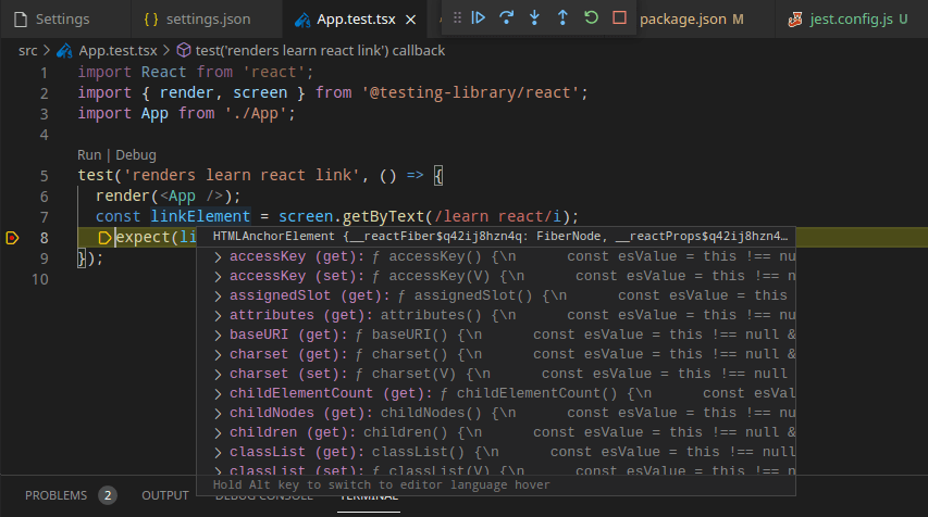 Jest (Jest Runner / Jest extension)